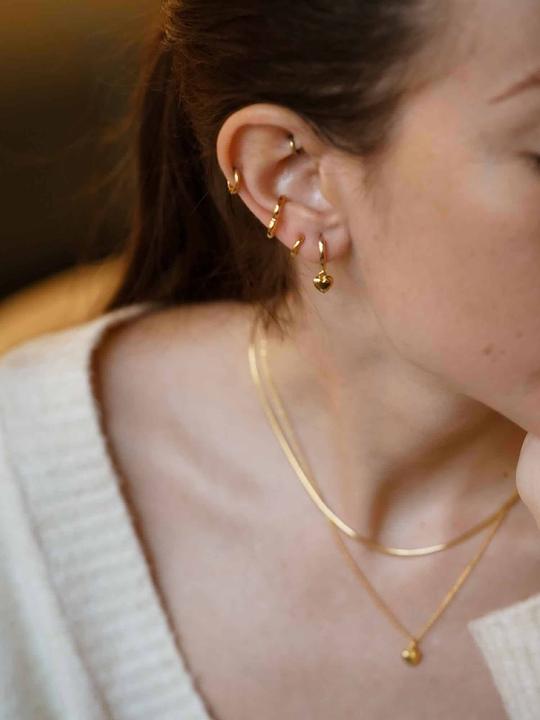 Actual product image Tara Style Bold Heart jewellery set (waterproof) (18k gold-plated stainless steel, 100% waterproof)