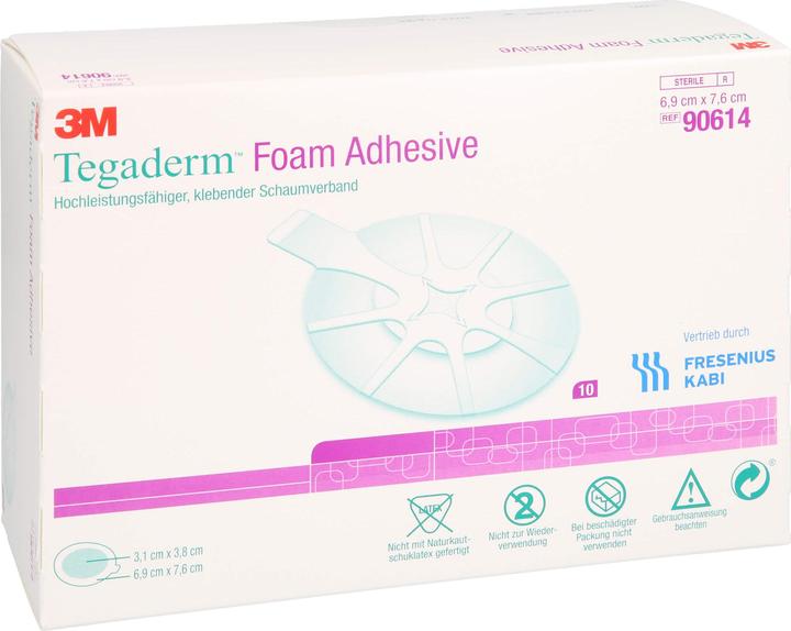 Actual product image 3M Tegaderm Foam Adhesive 6.9x7.6 cm oval 90614, 10 pcs VER