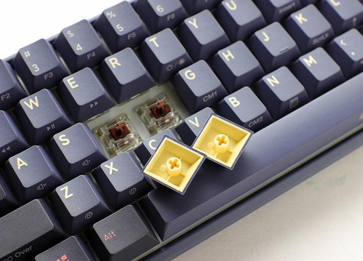 Actual product image Ducky One 3 Cosmic Blue Mini Gaming Keyboard, RGB LED - MX-Speed-Silver (DE, Cable)