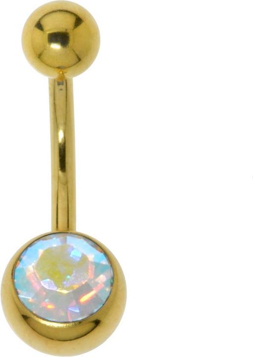 Produktbild Bijouteria Bauchpiercing (PVD Beschichtung (goldfarben), Chirurgenstahl 316L, Kristall)