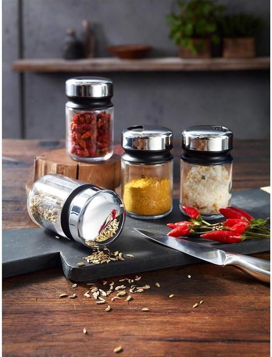 Produktbild WMF Gewürzstreuer Set 4tlg Gewürzdose Gewürzstreuer Gewürzglas 100ml Glas Depot (Kräuter, Diverse Gewürze)