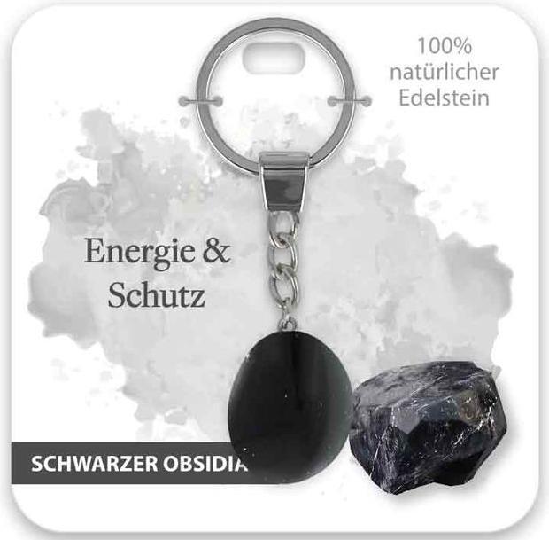 BB Klostermannn Schlsselanhnger Edelstein Schwarzer Obsidian