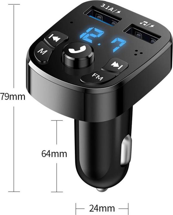 Image du produit Ueli Express Transmetteur FM Bluetooth 5.0 pour voiture avec fonction mains libres