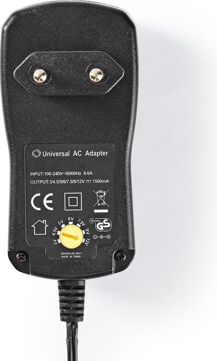 Image du produit Nedis Adaptateur secteur universel 7.5 W 3-12 V DC 1.10 m 2.0 A 8 Plug(s) Black (18 W)