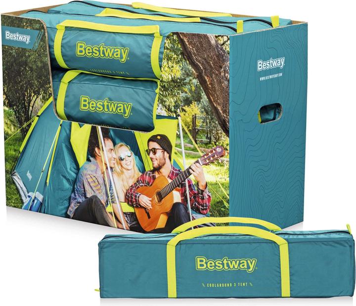 Produktbild Bestway 3-Personen-Zelt Cool Ground 3 210 x 210 x 120 cm (Kuppelzelt, 2.76 kg, 3 Personen)
