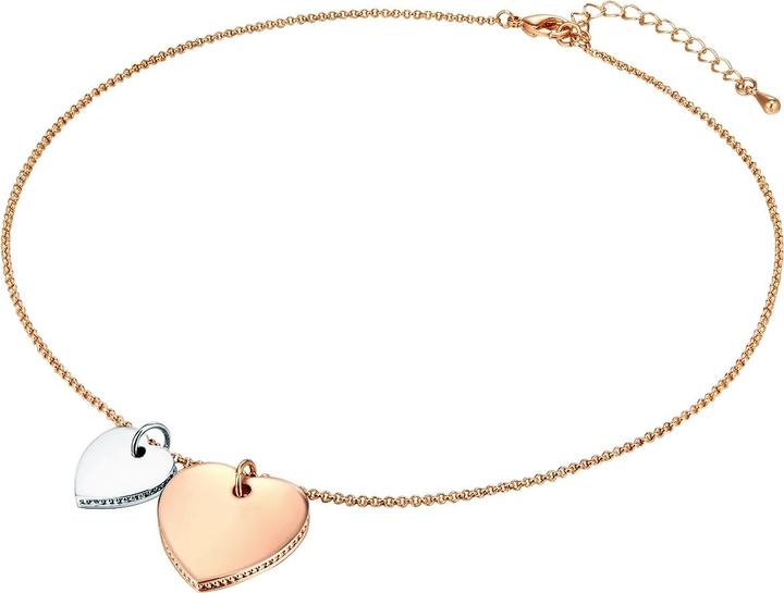 Actual product image Lulu & Jane Ladies heart metal alloy rose gold/silver 41.0 cm base chain + 6.0 cm extension - 29685 (Metal alloy, 41 - 46 cm)