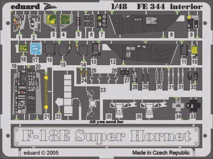 Actual product image Eduard F-18E Super Hornet interior FE344