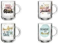 Ritzenhoff & Breker Henkelbecher SPIRIT TAG, 330 ml aus Glas, spülmaschinengeeignet, hitzebeständig (330 ml, 1 x)