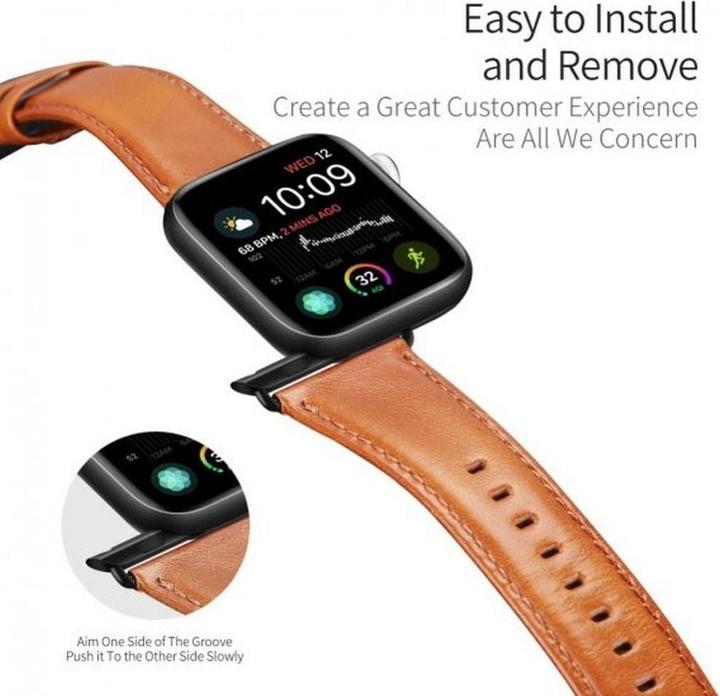 Produktbild Dux Ducis YA Armband (42 mm, 44 mm, 45 mm, 49 mm, Echtleder, Apple Watch Series 1, Apple Watch Series 2, Apple Watch Series 3, Apple Watch Series 4, Apple Watch Series 5, Apple Watch Series 6, Apple Watch Series 7, Apple Watch Series 8, Apple Watch Series 9, Apple Watch SE, Apple Watch Ultra, Apple Watch Ultra 2)