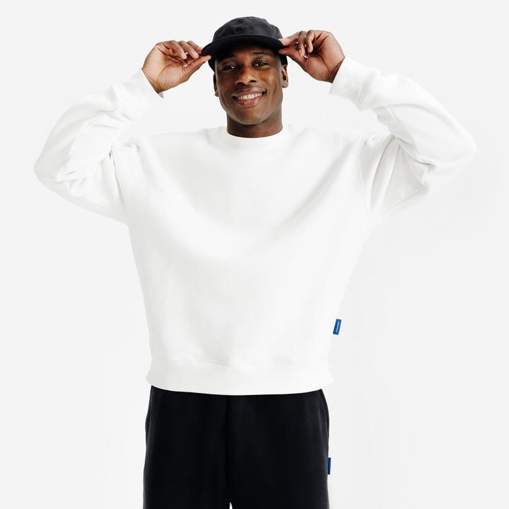 Decathlon Sweatshirt Herren Oversized Rundhals - weiss