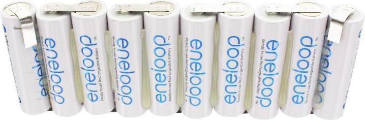 Immagine prodotto Sanyo Batteria ricaricabile Eneloop 12 volt con capicorda a saldare (10 pz., 2000 mAh, Accumulatore di carica elettrica)