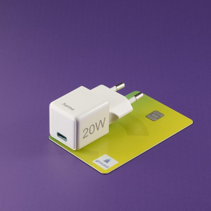Actual product image Hama Fast charger, USB-C, PD/Qualcomm®, super mini charger, 20 W, white (20 W)