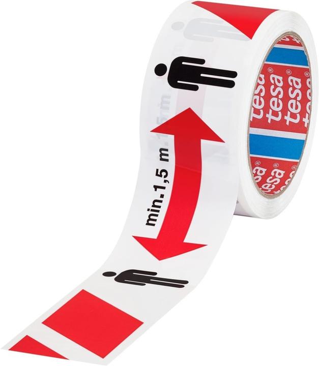 Actual product image tesa Signal Social Distancing Tape, marking tape to keep your distance (50 mm)