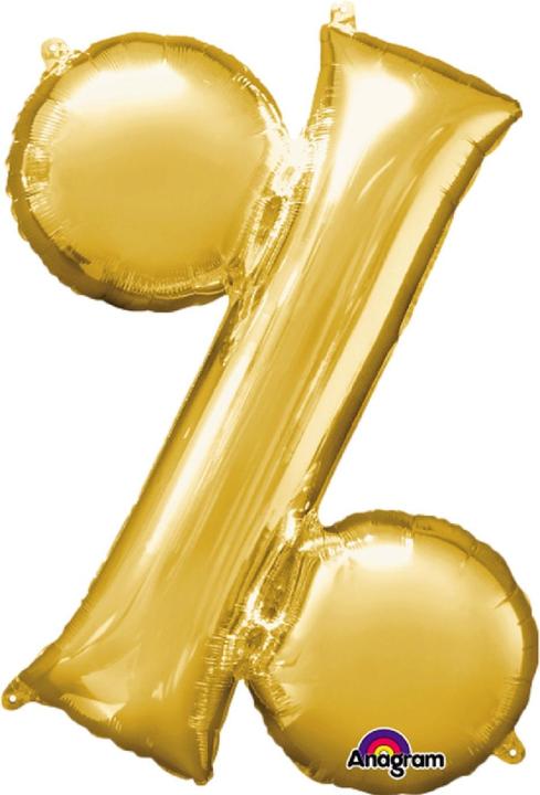 Anagram MiniShape Symbol % Gold Folienballon L16 verpackt (1 x)