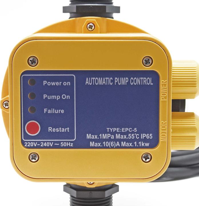 Actual product image Wiltec Pressure Switch EPC-5 230V with 2 Cables for Domestic Waterworks & Pumps with Dry-Run Protection (Domestic water pump)