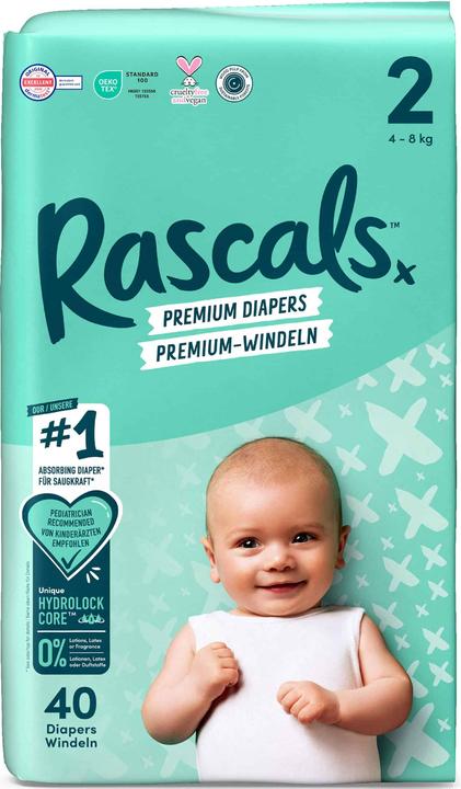 Image du produit Rascals Premium (Taille 2, Pack, 40 pièce(s))