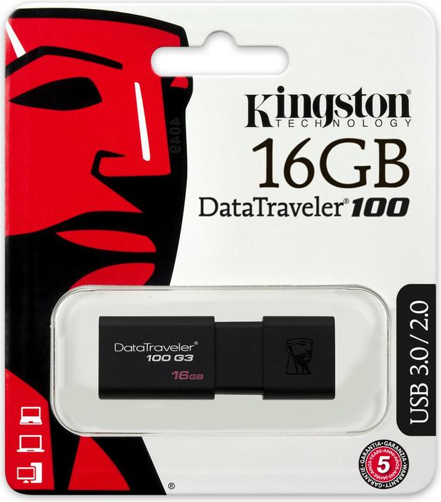 Produktbild Kingston DataTraveler 100 G3 (16 GB, USB-A, USB 3.0)