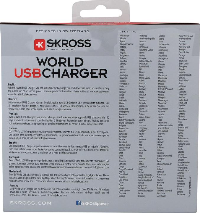 Image du produit Skross Chargeur USB mondial