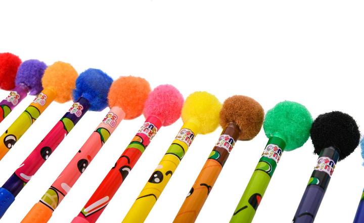 Image du produit Canenco Fruity Squad PomPom Gelpennen met Geur, 12pc. (Multicolore, 12 x)