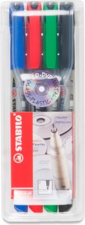 Produktbild STABILO Write-4-all Permanent-Marker (Grün, Blau, Schwarz, Rot, 0.70 mm, 4 x)