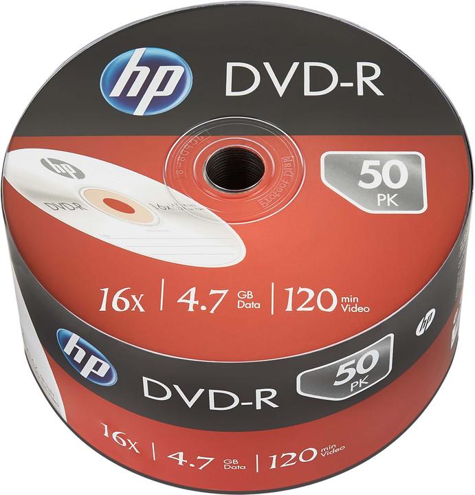 Immagine prodotto HP DVD-R 4,7GB/120Min/16x Confezione bulk (50 dischi) (50 x)