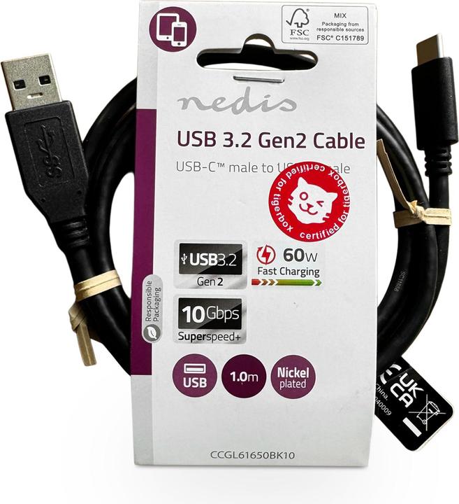 Actual product image Tigermedia USB A — USB C (1 m, USB 3.2 Gen 2)