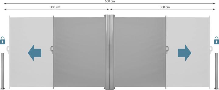 Produktbild tectake Doppel-Seitenmarkise (6 m)