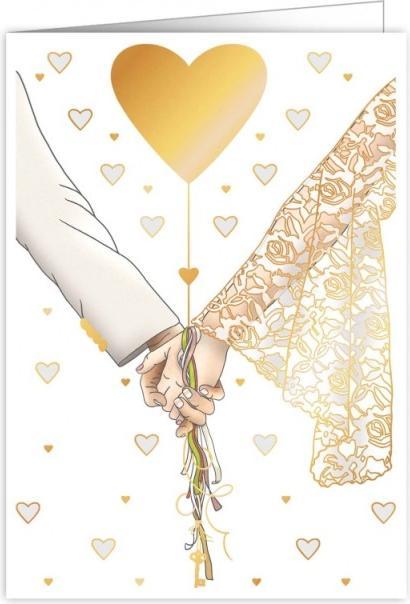 Immagine prodotto Cart Biglietto di matrimonio con mani e cuore - Maxi Card A4
