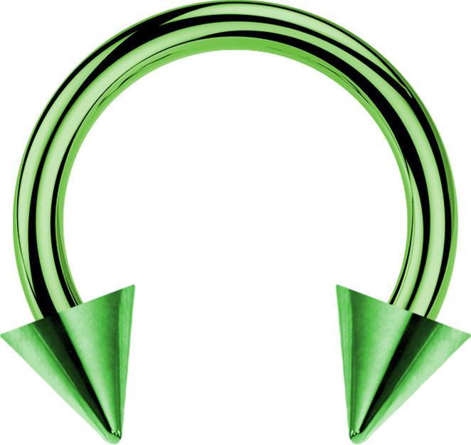 Produktbild Star Piercing Circular Barbell grün mit zwei Cones (Titan G23, ohne Messing)