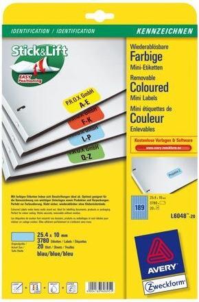 Produktbild Avery Etiketten 25,4x10mm