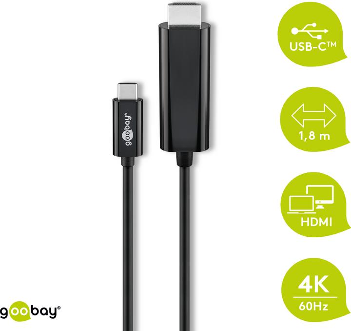 Actual product image Goobay USB Typ C — HDMI (Typ A) (1.80 m, USB Type C, HDMI)