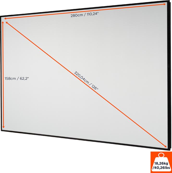 Produktbild Celexon HomeCinema Hochkontrastleinwand Frame 280 x 158 cm, 126" - Dynamic Slate ALR (16:9)