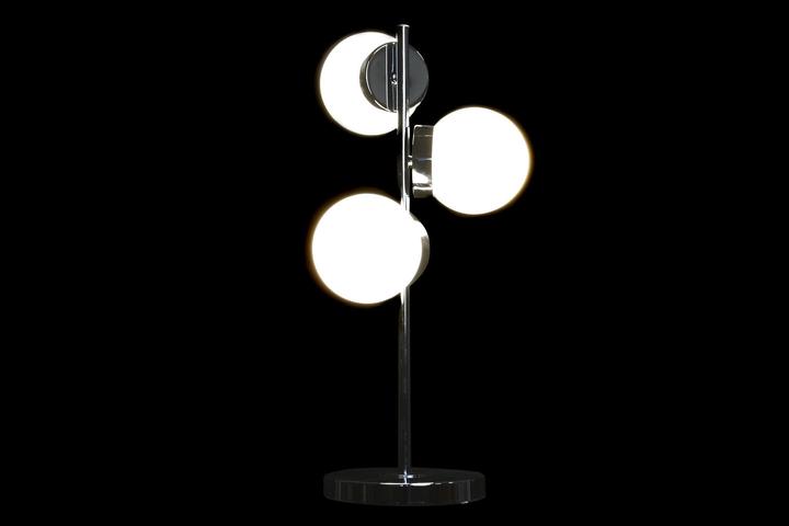 Immagine prodotto DKD Home Decor Desk lamp 26 x 26 x 59 cm Crystal Silver Metal White 220 V 50 W 23 x 23 x 49 cm