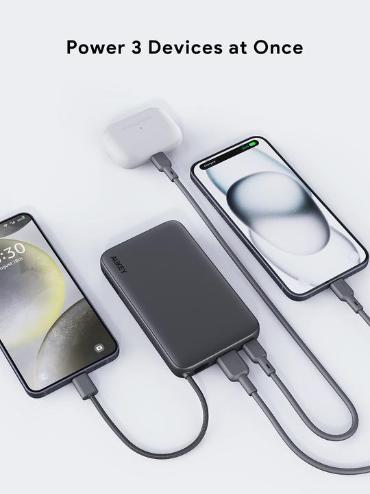 Image du produit Aukey SPARK SLING - Banque de puissance (10000 mAh, 22.50 W, 38.50 Wh)
