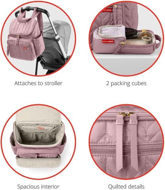 Actual product image Skiphop Forma Changing Backpack mauve mist