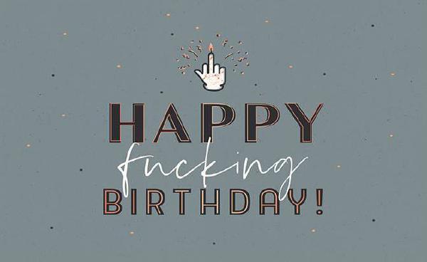 Actual product image Postkarte Vintage Art Happy fucking Birthday