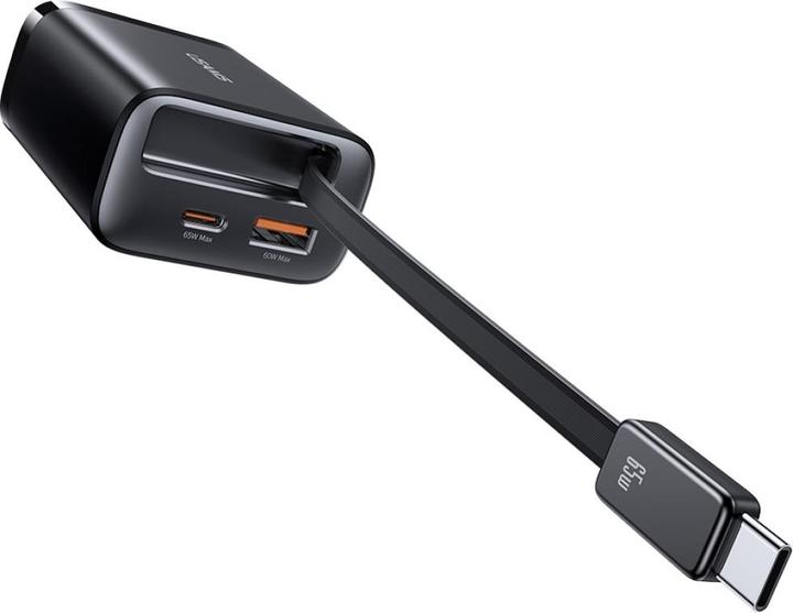 Produktbild Usams CC299 65W Fast Charger With Retractable Type-C Cable (EU) - Xiang Series White (65 W)