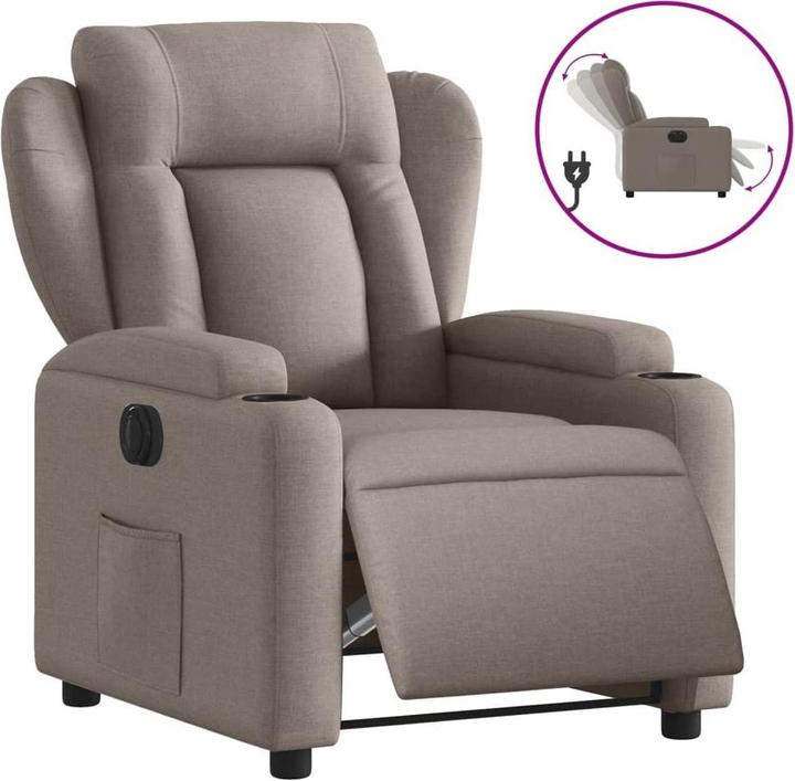 Produktbild VidaXL Relaxsessel Fernsehsessel Liegesessel Sessel Elektrisch Taupe Stoff