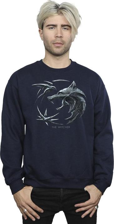 Actual product image Netflix Mens The Witcher Wolf Logo Sweatshirt (XXL)