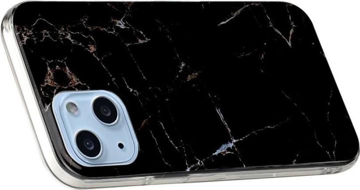 Actual product image Cover-Discount iPhone 14 - Silicone Rubber Case Black Marble (Apple iPhone 14)