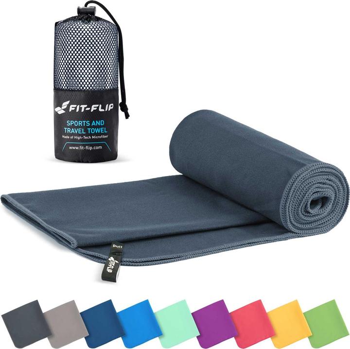 Fit-Flip Mikrofaser Handtuch schnelltrocknend mit Tasche 50x100cm (50 x 100 cm)