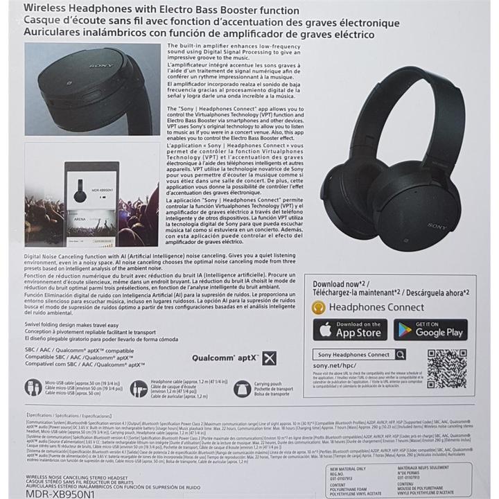 Actual product image Sony Mdr-Xb950n1 (ANC, 22 h, Cable)