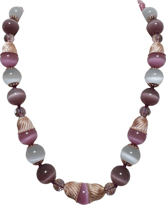 Produktbild L'Officiel Collana agate rosa e bianche opale