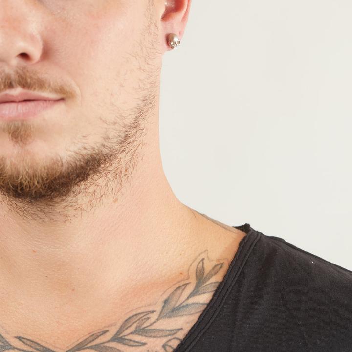 Image du produit Bikergold Clous d'oreille Single Skull White (Argent 925)
