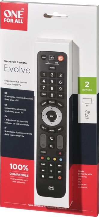 Image du produit One for All Evolve 2 Global (Télécommande universelle, Infrarouge)