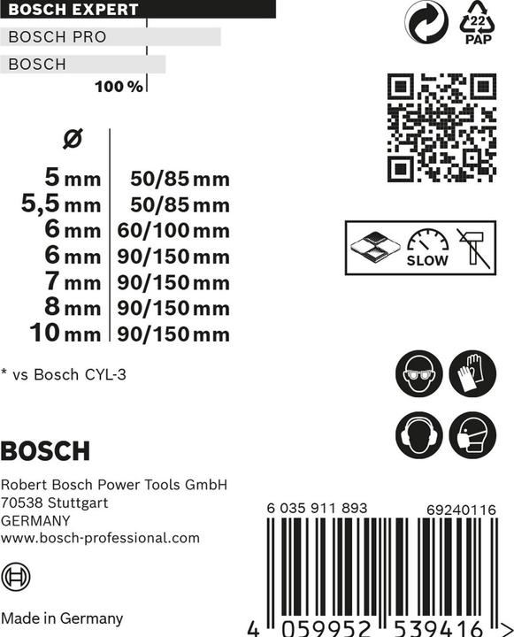 Immagine prodotto Bosch Professional Zubehör Esperto CYL-9 (5,5 mm, 10 mm, 6 mm, 5 mm, 8 mm, 7 mm)