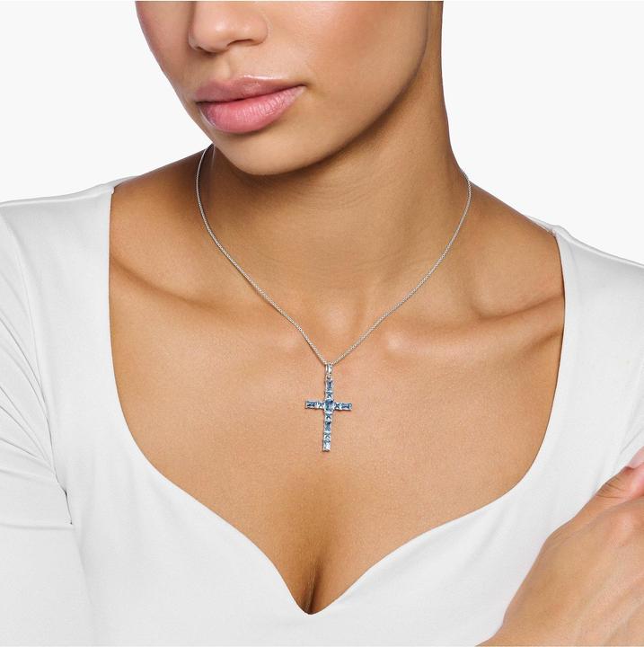 Image du produit Thomas Sabo Pendentif Croix Aqua pierres argent (Argent 925)