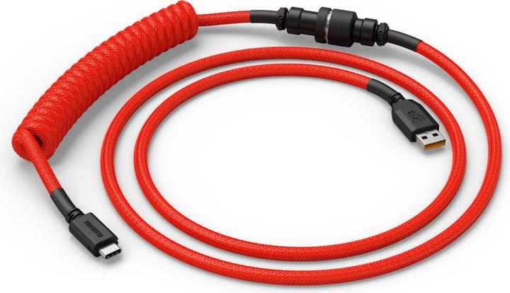 Image du produit Glorious GMMK Coiled Cable Crimson Red, Câble spiralé, USB-C/USB-A - rouge/noir