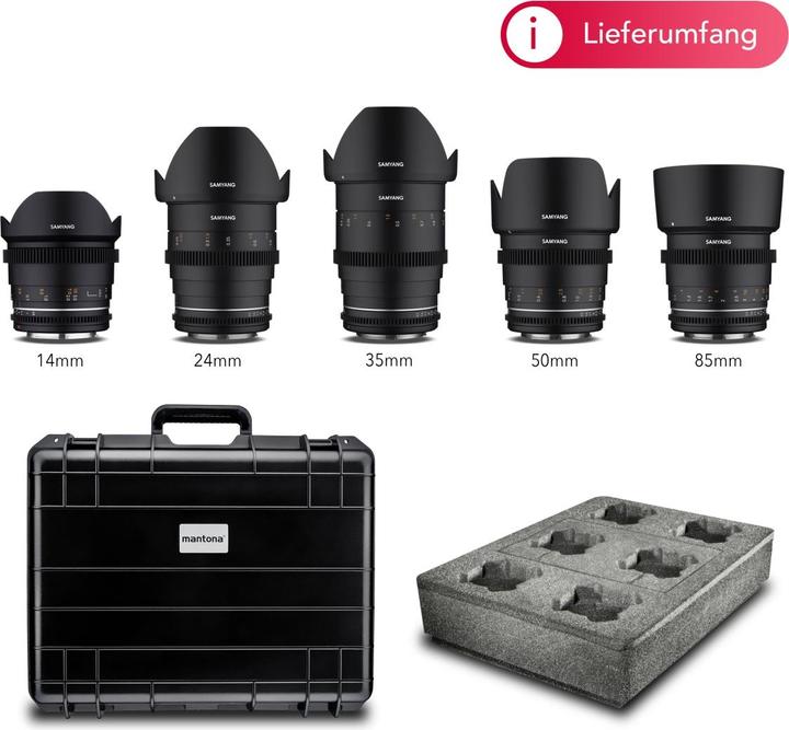 Image du produit Samyang MF 14/24/35/50/85 MK2 Kit valise VDSLR Canon EF (Canon EF)