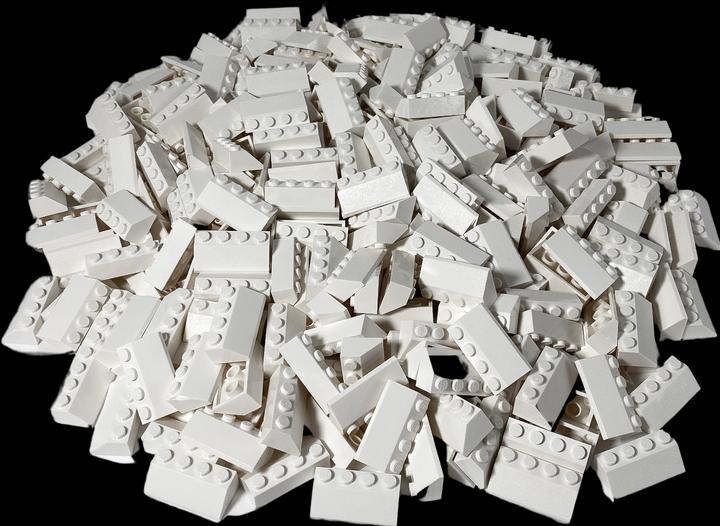 Productafbeelding LEGO 2x4 Dakpannen Wit / 250 Stück / Witte bakstenen 3037 (3037, LEGO Accessoires)
